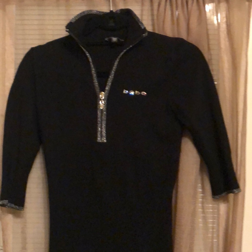 Black Bebe quarter sleeve sweater